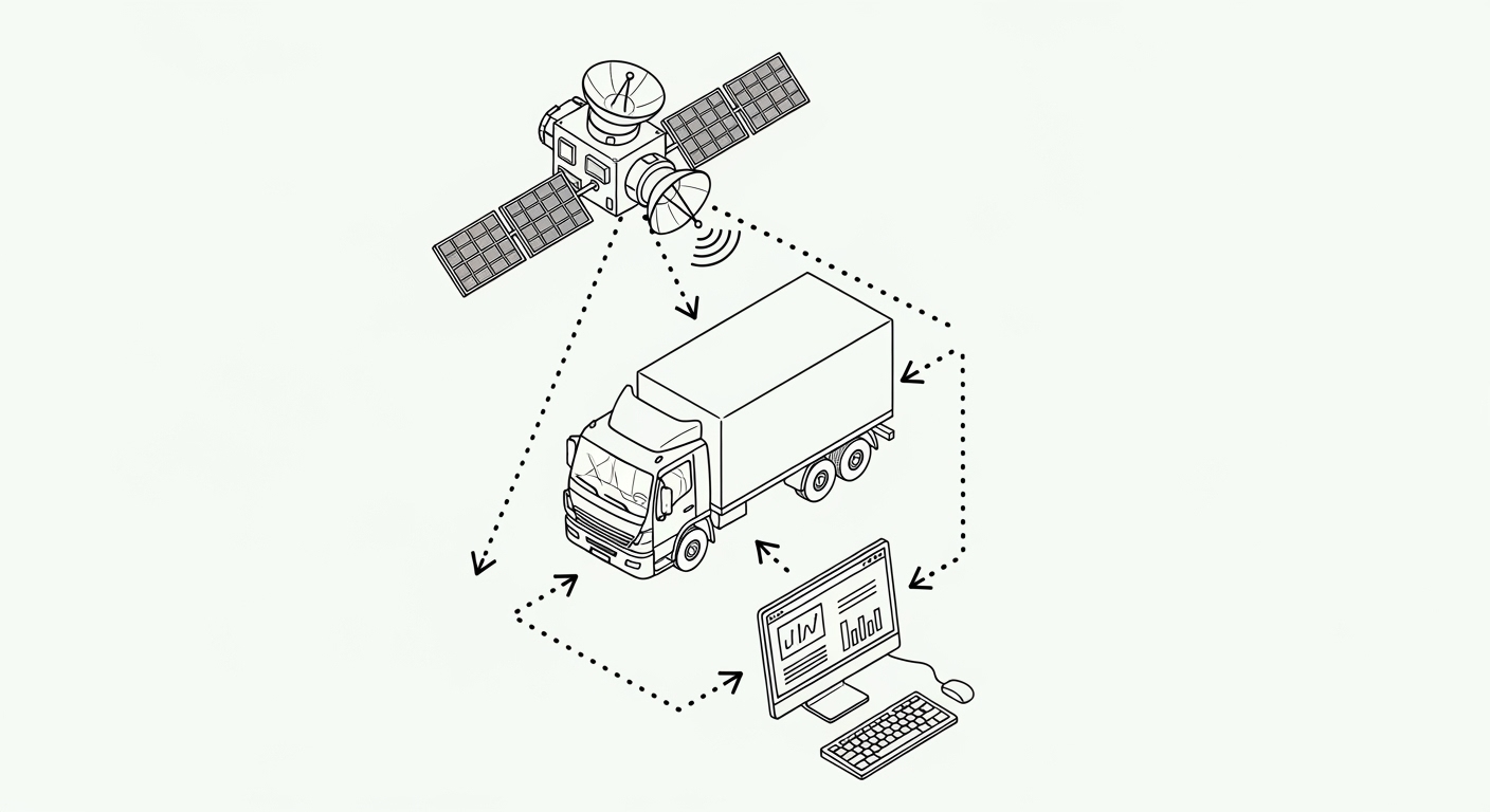 Схема работы системы ГЛОНАСС мониторинга