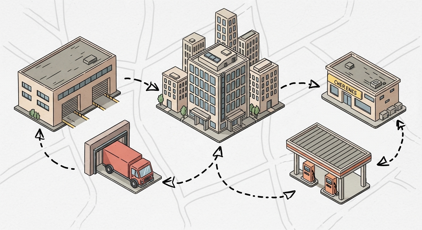 Контроль ключевых логистических точек на карте